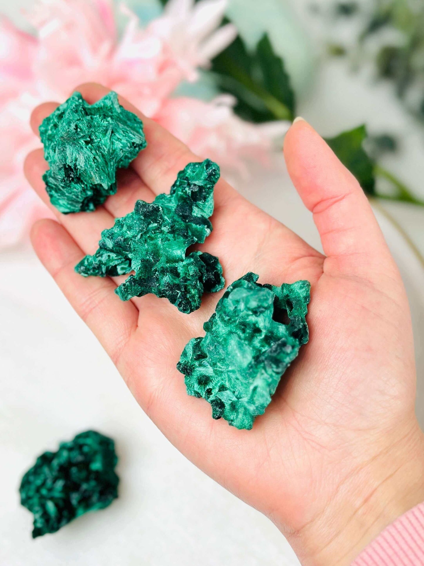 Raw Malachite , Fibrous Velvet Malachite specimen