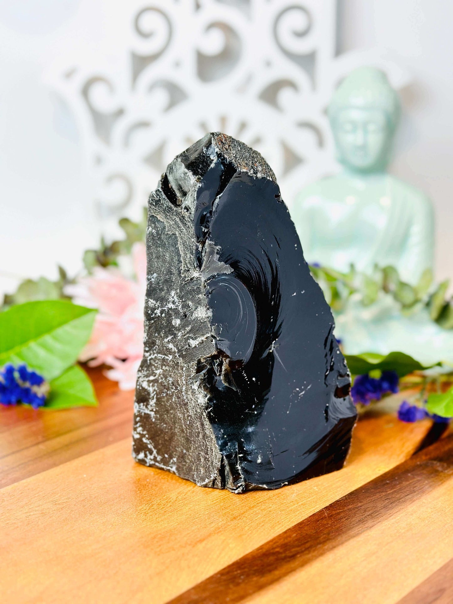 Black Obsidian self-standing  crystal 3.3 LB