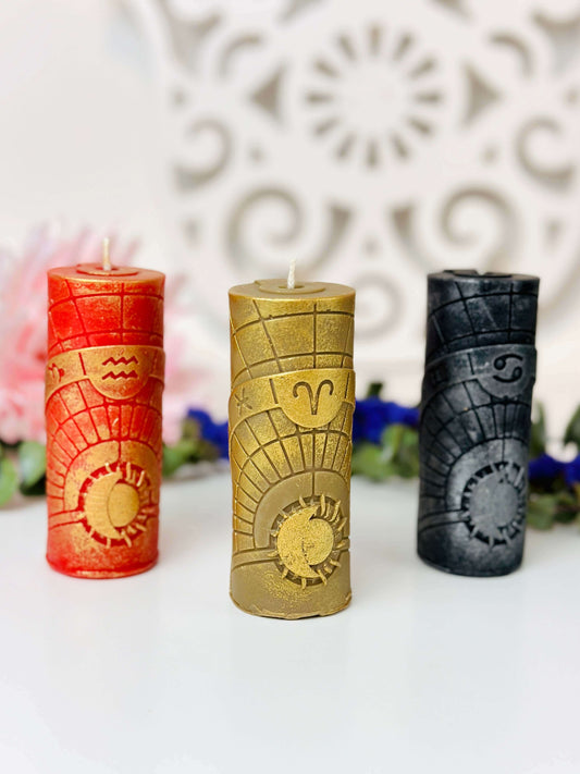 Zodiac pillar candle mold | Silicone mold for candle making - Zodiac sign