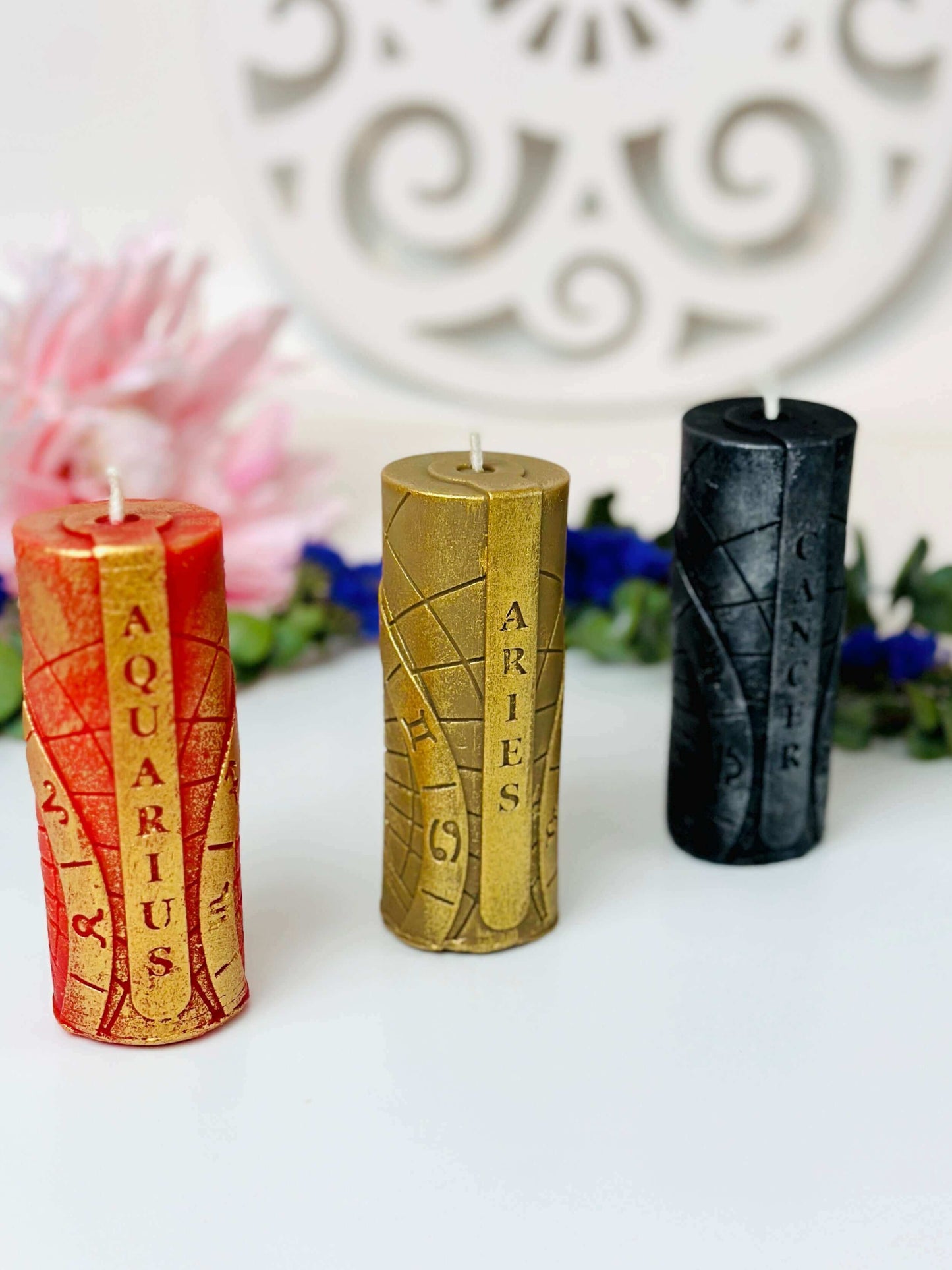 Zodiac pillar candle mold | Silicone mold for candle making - Zodiac sign