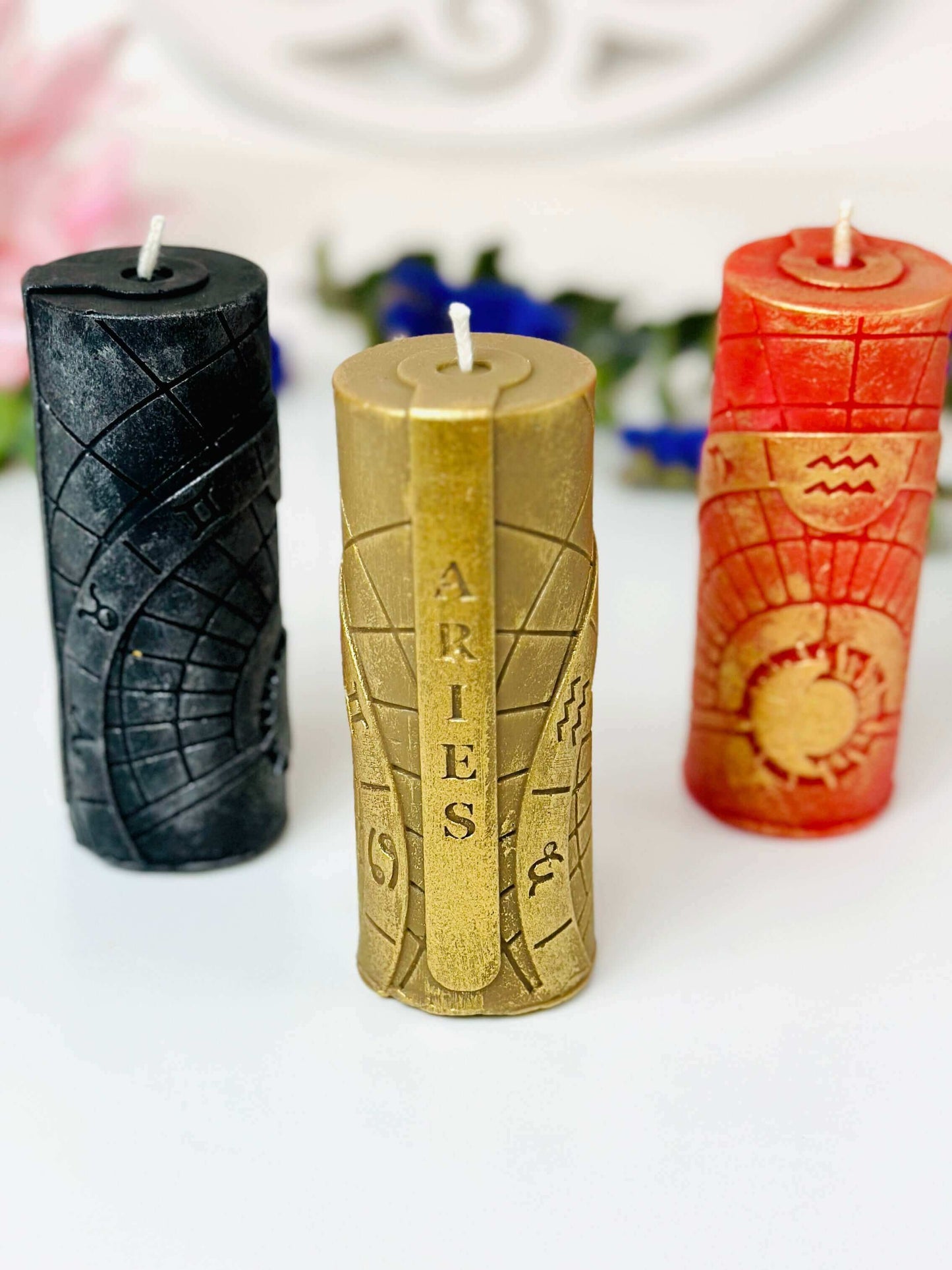 Zodiac pillar candle mold | Silicone mold for candle making - Zodiac sign