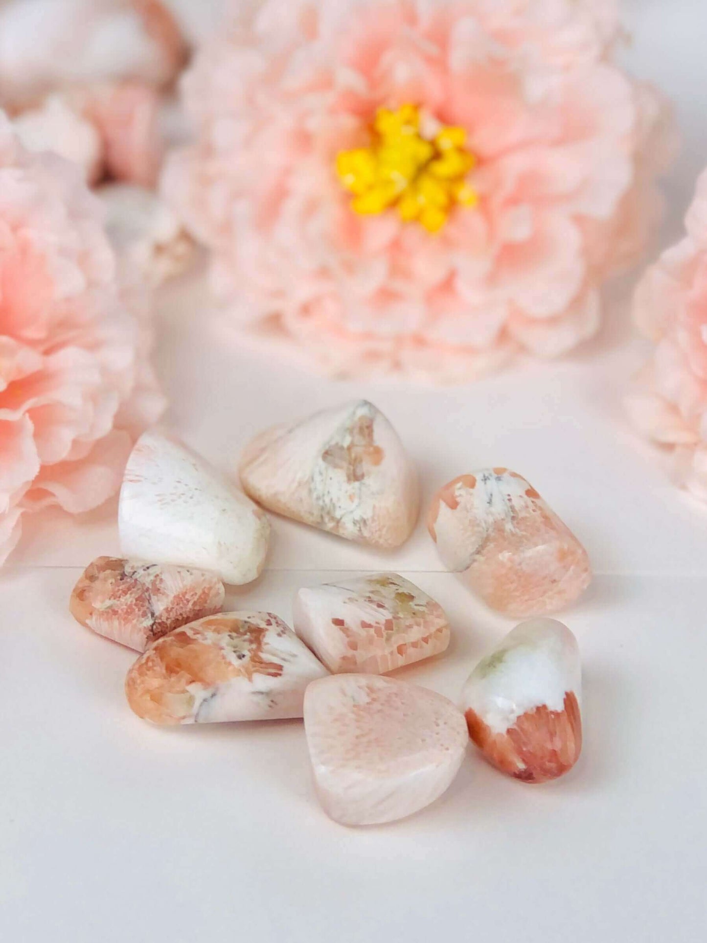 Pink / Peach Scolecite crystal , crystals for anxiety