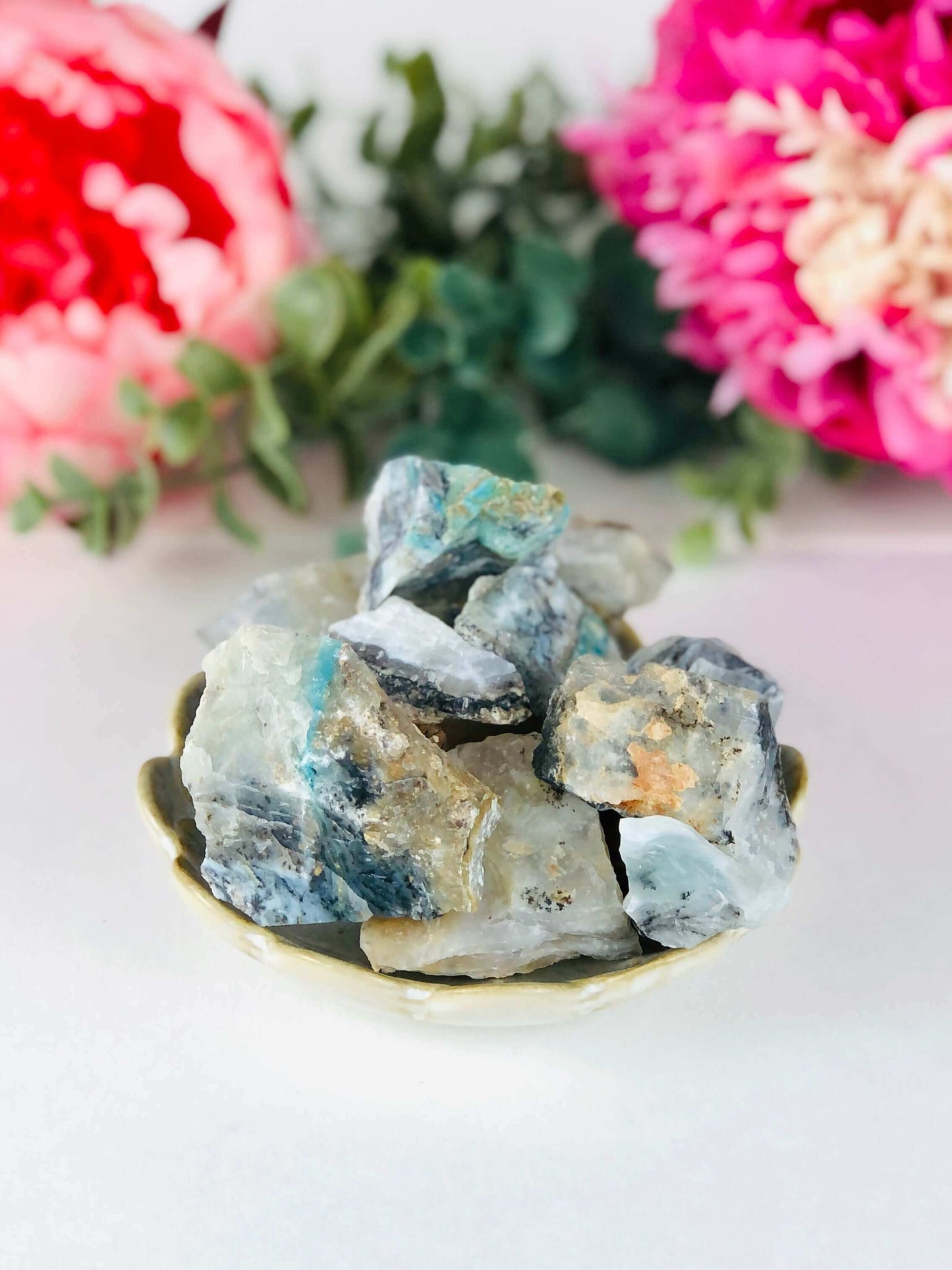 Peruvian blue opal crystals