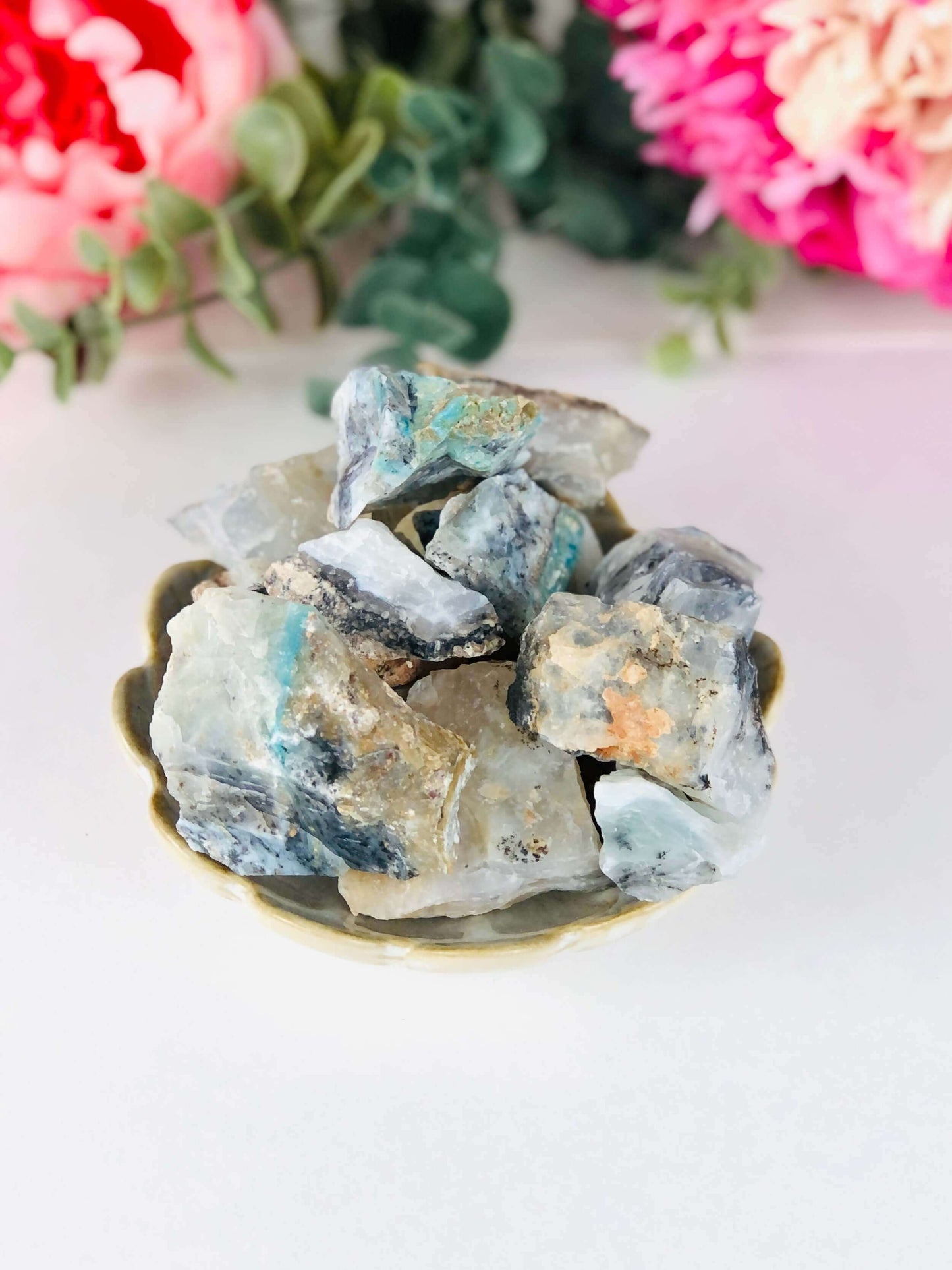 Peruvian blue opal crystals