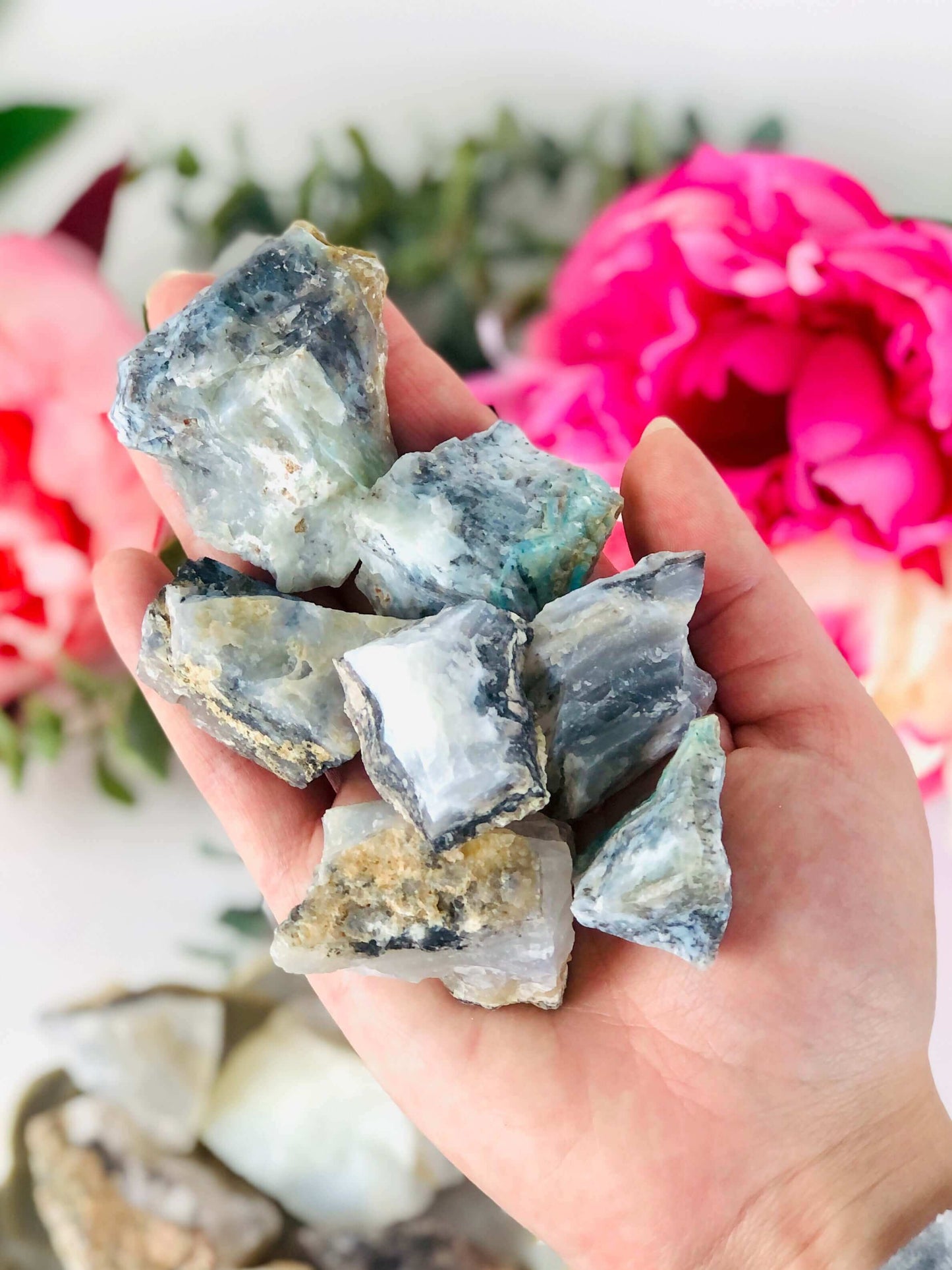 Peruvian blue opal crystals