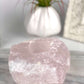 Pink Quartz raw candle holder