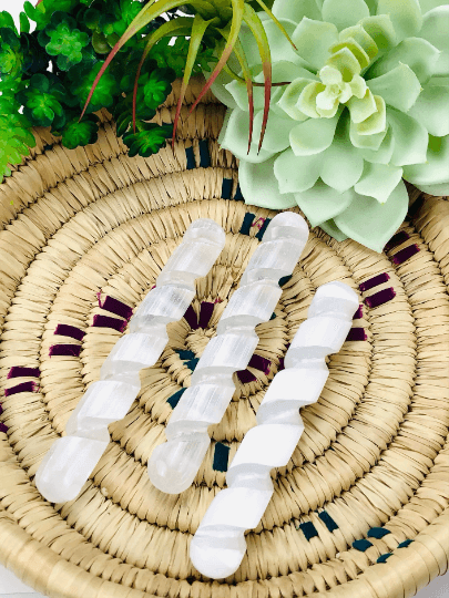 Selenite crystal massage wand