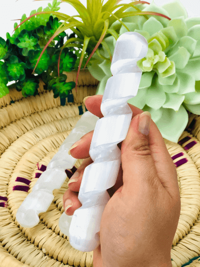 Selenite crystal massage wand
