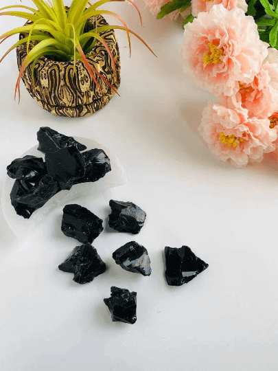 Black Obsidian Raw Chunks