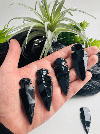 Medium Black Obsidian crystal carving