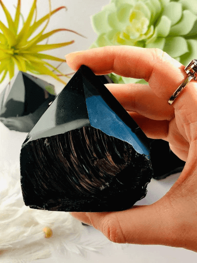 Black Obsidian Top Polished Point