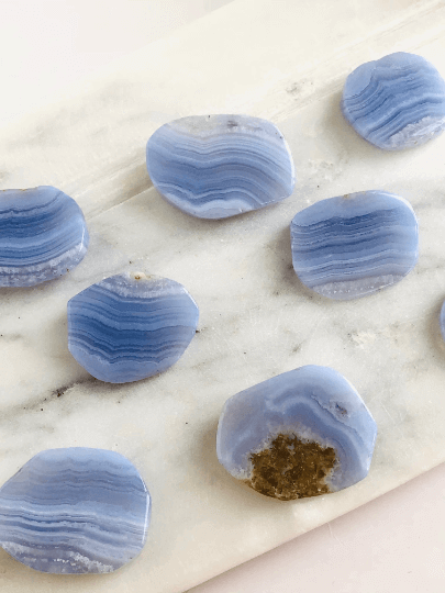 Blue lace agate crystals