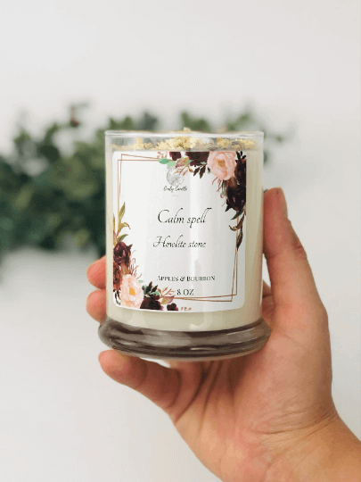 Calm Spell - Howlite Crystal Infused Candle
