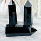 Natural Black obsidian crystal obelisk