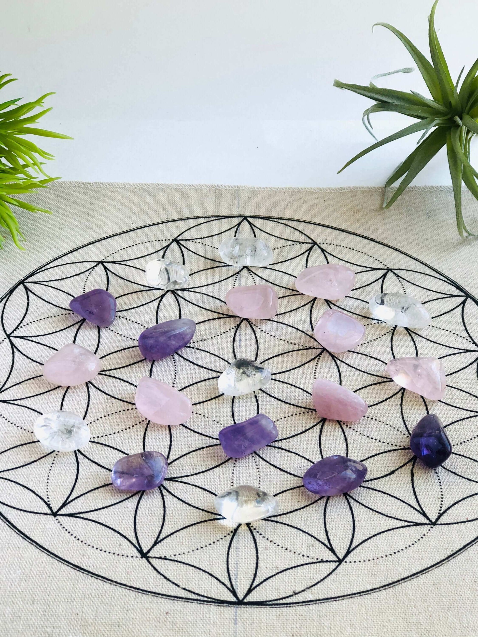 Crystal Grid Kit With Crystals - Flower Of Life