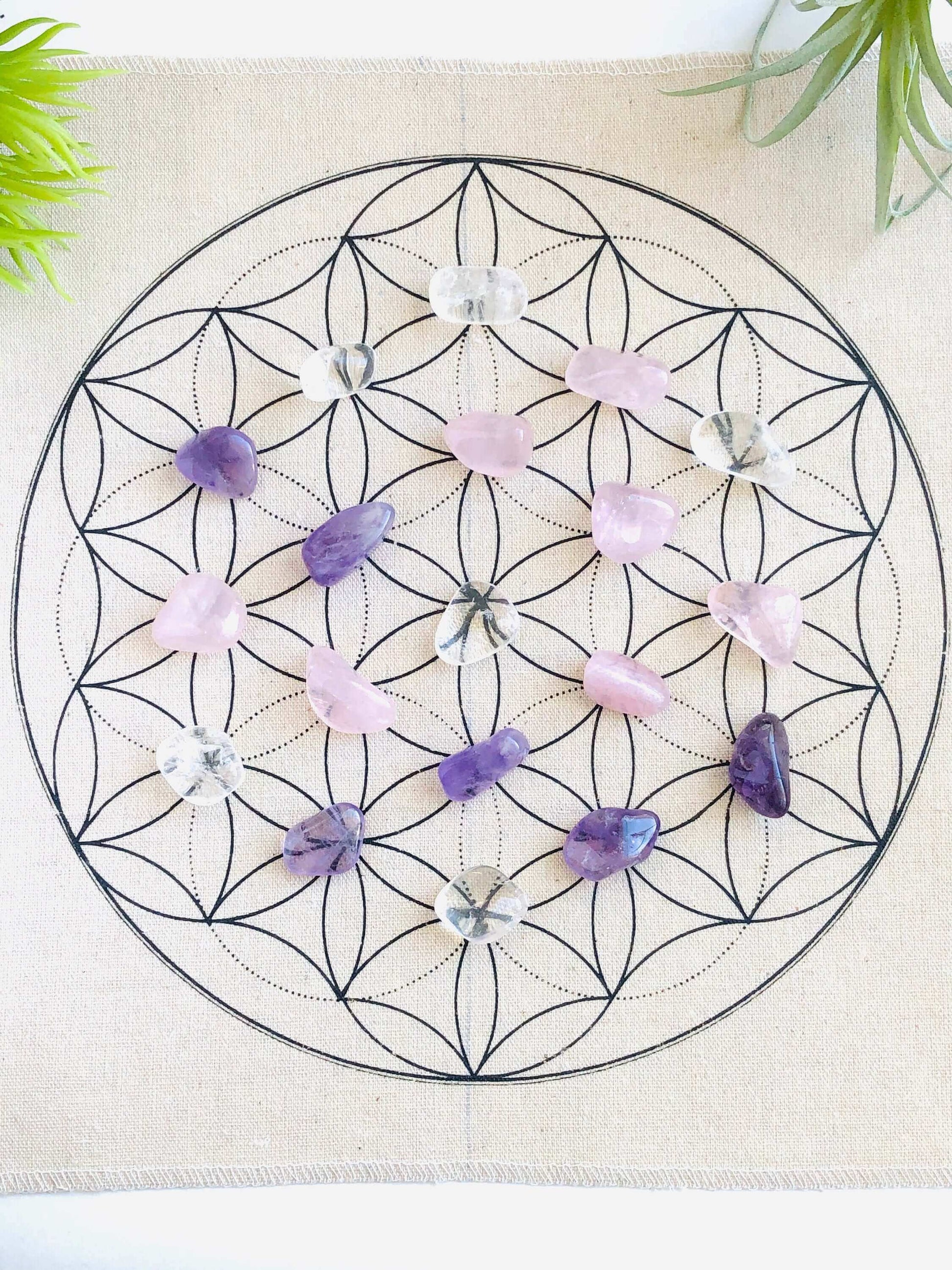 Crystal Grid Kit With Crystals - Flower Of Life