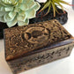 The Triple Moon Goddess wood box / Hand-Carved mangowood gift box / Wicca/ Tarot card box / Crystal storage box / Wood jewelry box /